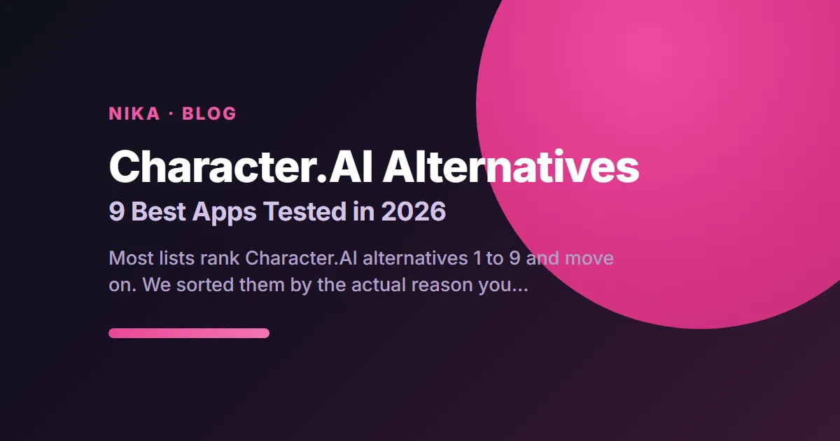 Character.AI alternatives 2026 — nine apps tested and ranked by the reason people leave
